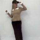 maglia in costina elasticizzata con colletto trick